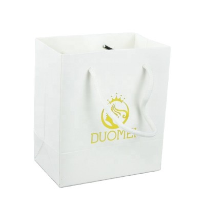 Custom Logo New Design Gold Hot Stamping Printing Gift Packaging Paper Bags