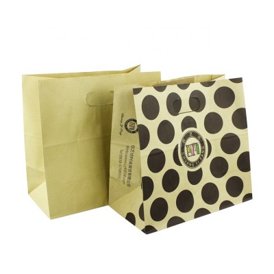 Custom Made Biodegradable Die Cut Handle Takeout Kraft Paper Bag