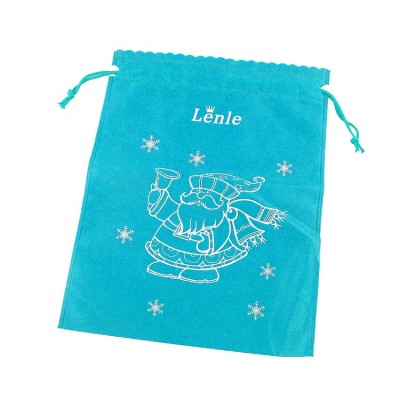 2020 new Marry Christmas present non woven bag drawstring pouch Reusable drawstring bag