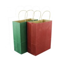 Wholesale 120gsm twisted paper handle recycle shopping kraft brown paper bag