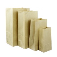 PE coated bag 60gsm paper plain white brown Kraft paper bag without handle