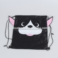 Promotional new design 210D polyester animal shaped kids drawstring backpack bag