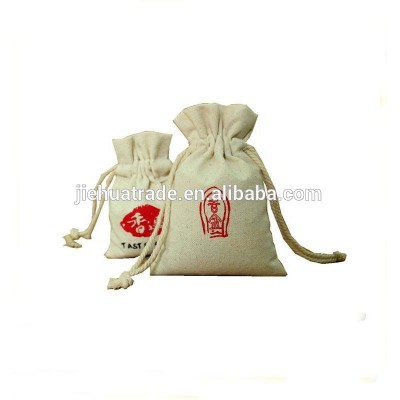 Eco friendly small cotton drawstring cosmetic bag for gift