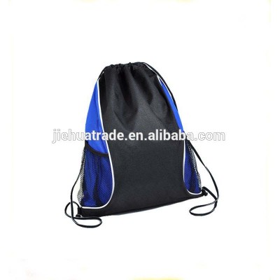 Small Polyester Sports Drawstring Backpack Cinch Bag Reflective Shopping String Bag