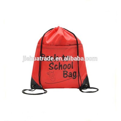 210D Polyester Drawstring Backpack one side zipper pocket equipped drawstring bags